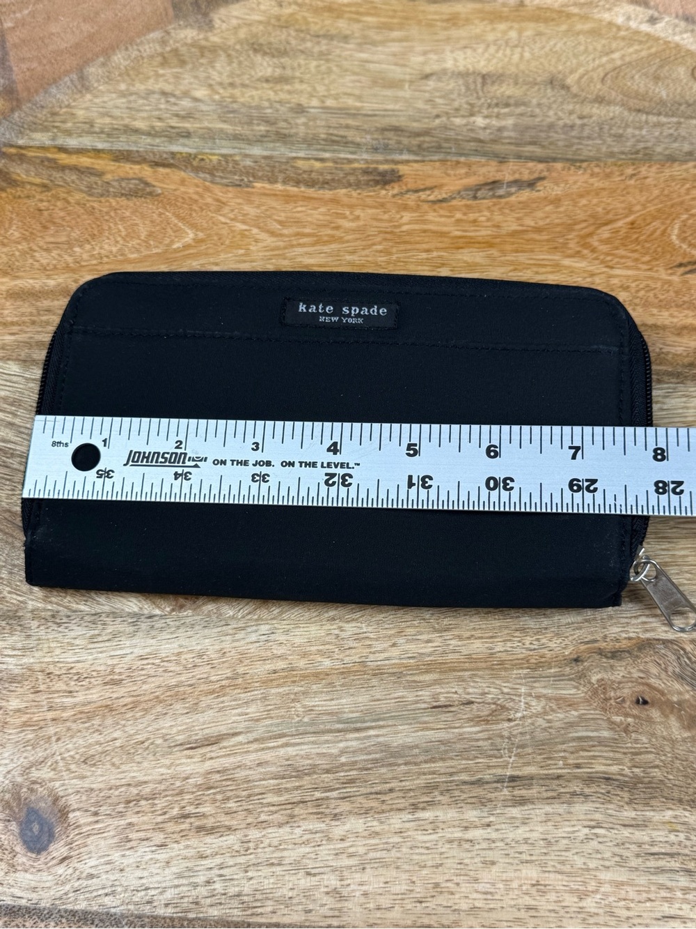 Kate Spade Black Nylon Zip Around Wallet Organizer Travel Clutch - Picture 6 of 7